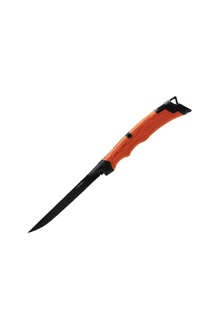 Geeksen Portatif Turuncu Çelik Balık Fileti Bıçağı - G4116 Alman Çelikli, Katlanabilir, Çift Uçlu, Kamp Ve Av İçin