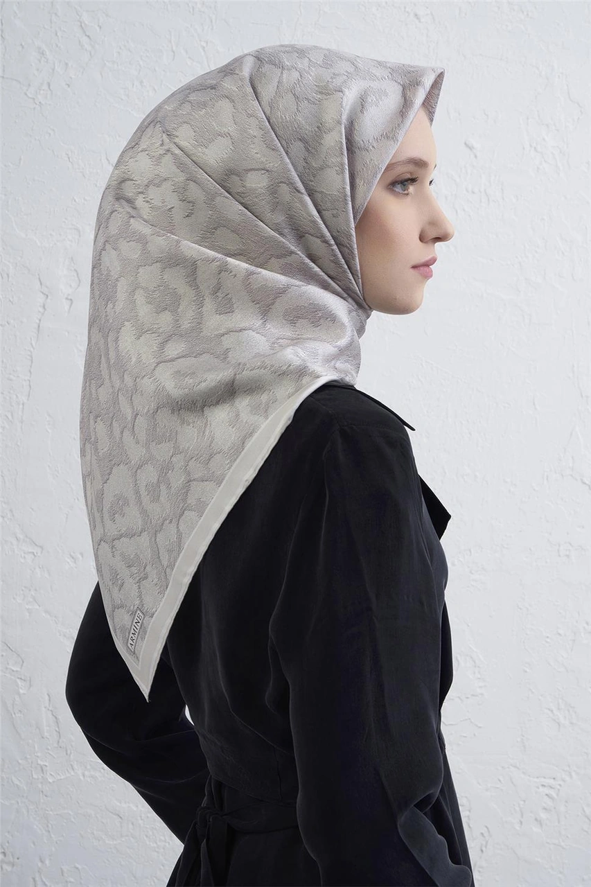 Armine Saf İpek Sura Eşarp 9408d 85 Gri