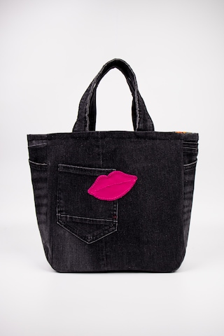 Fabric Craft Bag Kadın Denim Çanta Kot Kumaş Tote El Çantası Günlük Kullanım Büyük Boy 39x30 Kot Lacivert