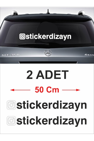 Kişiye Özel Instagram Sticker Araba Oto Motosiklet Karavan Sticker Etiket 00062 50 Cm