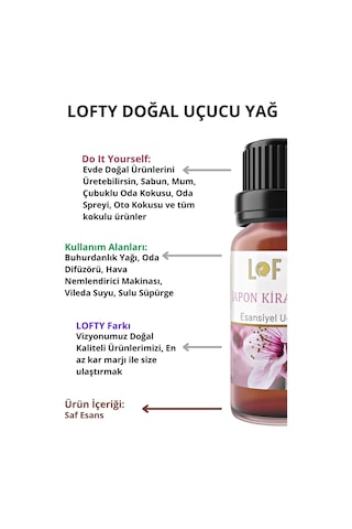 Lofty Japon Kiraz Çiçeği Doğal Uçucu Yağ Saf Buhurdanlık Esansı Konsantre Oda Kokusu 10 ML