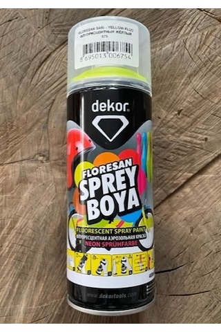 Dekor 400ml Floresan Sarı Sprey Boya Sarı Efekt Sprey Boya Sari