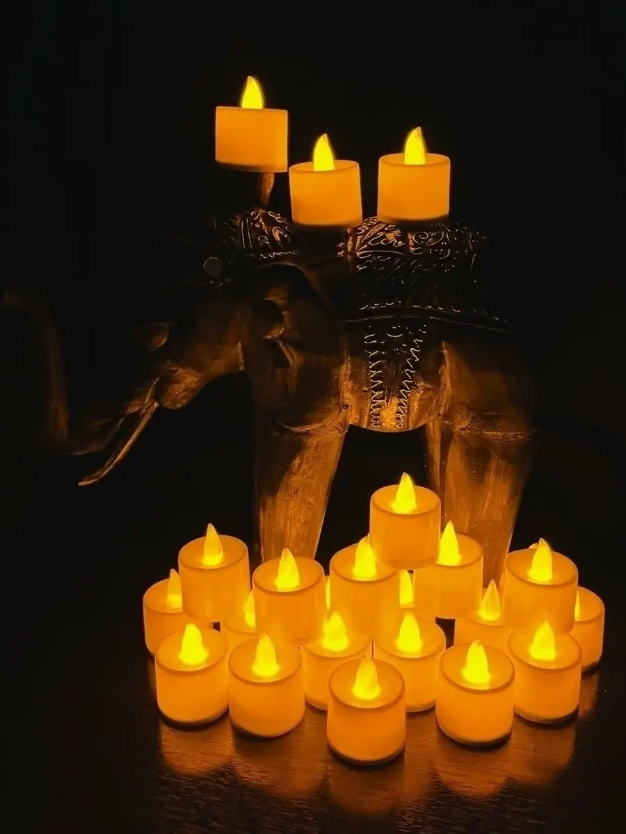 Lublu Darit' Led Mum Seti 24 Adet, Bataryalı Yanıp Sönen 18364130 Beyaz