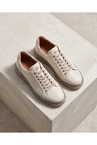 2274-zanelle Hakiki Full Duble Deri Üst Kalite Premıum Erkek Sneaker Ayakkabı Bej