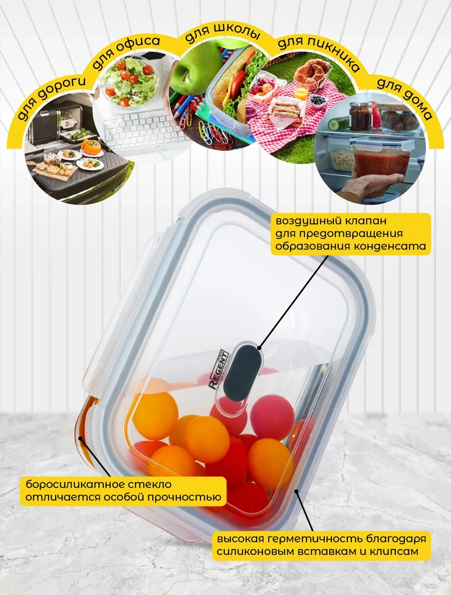 Regent İnox Kapaklı Cam Yemek Kabı 428897199 Beyaz