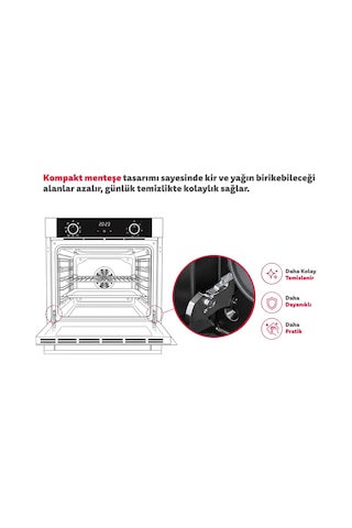 Simfer 8243 0+3 Fonksiyon Dijital Gri Powerturbo 3'lü Ankastre Fırın