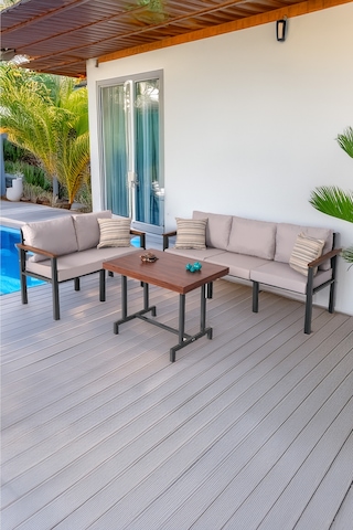 Neokas Bahce Mobilyası, Modern Balkon Mobilyası, Kafe Oturma Takımı, Teras Koltugu, Balkon Oturma Grubu, 2+3+m Antrasit