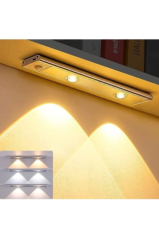 Slim Led Kabin Armatürü Hareket Sensörlü Şarjlı 20 Cm Beyaz 2w Beyaz