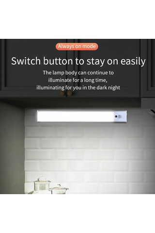 Teltree 40cm Ultra İnce Led Akıllı Işık - Vücut Ve El Tarama Sensörü, Üç Renk, Parlaklık Ayarlı, Otomatik Kapanma, Güneş Rengi Diğer