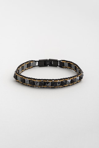 So Chic Hematit Taşlı Erkek 21 Cm Çelik Bileklik Siyah 58543872