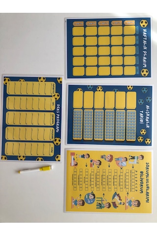 Çocuklar İçin Planlayıcı Set-sarı Lacivert Alışkanlık Ve Sorumlul