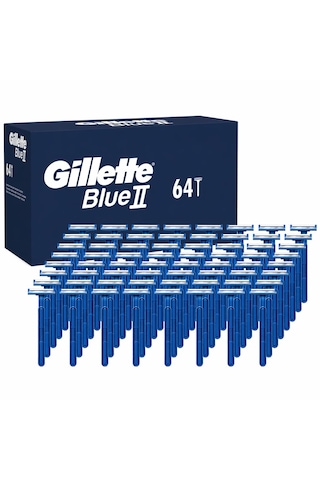 Gillette Blue Iı Tek Kullanımlık Tıraş Bıçağı 64 Adet Avantaj Paketi, 2 Bıçaklı Erkek Tıraş Bıçağı