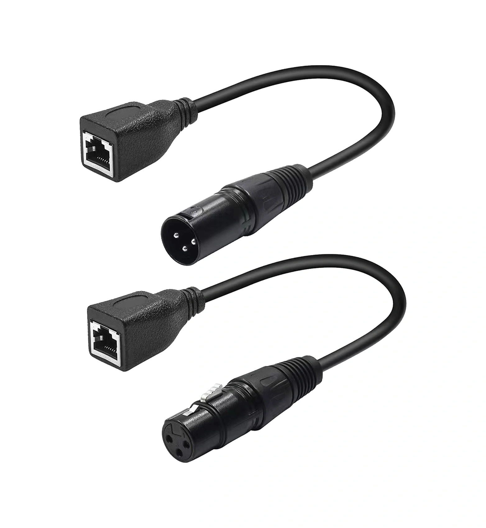 Folinda Dmx Sahne Işığı Sinyal Transferi İçin 3 Pin Xlr Erkek/dişi Rj45 Adaptör Kablosu Çift Paket - Ethernet Dönüştürücü Kabloları Diğer