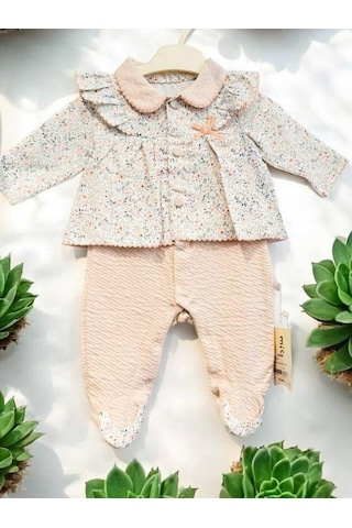 Bebe Ceyiz Sarayı Kız Bebek Yakalı Patikli Hırkalı Tulum-15116 SOMON