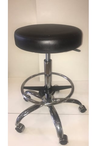 xDekofis Bar TaburexYüksek Oturak Amortisörlü Tekerlekli Krom