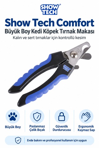 Showtech Comfort Kedi Köpek Tırnak Makası Büyük Boy - Büyük Irk Köpekler İçin