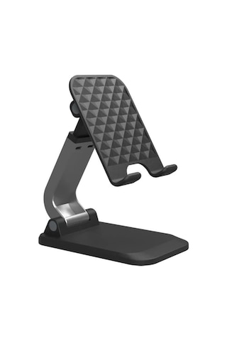 Katlanabilir Stant Business Model Abs + Silikon Materyal Tablet Akıllı Telefon Standı Masaüstü Stand Katlanabilir Cep Telefonu Telefon Tutucu Q7-l Siyah Diğer