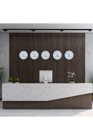 Standart Dünya Saatleri 5 Li Siyah Set 36 Cm Çok Renkli