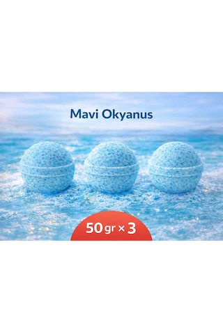 3 Adet 50 Gr. Okyanus Kokulu Banyo Topu, Nem Bombası, Banyo Bombası, Manikür Ve Pedikür Topu Diğer