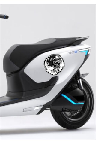 Kaptan Kuru Kafa Sticker - Araba Oto Motosiklet Karavan Sticker - 00015 10X9 Cm