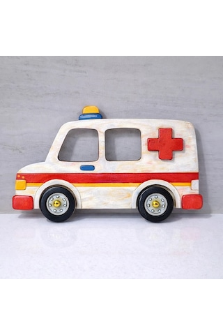 Hastane Ve Ambulans Ahşap Boyama Etkinlik Seti Eğitici Çocuk Aktivite Fırça Akrilik Boya Kreş Okul