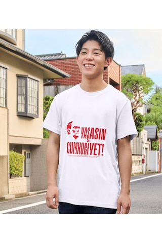 Alpşan Ticaret 29 Ekim Cumhuriyet Bayramı Tişört 29 Ekim T-shirt 101. Yıl Özel Tasarım Tişört Beyaz