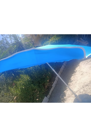 Esk 10 Telli Plaj Balkon Bahçe Şemsiyesi Eğilebilir 200 Cm Çap Kalın Kumaş Mavi Mavi