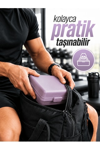 Beylini 2li Beslenme Kutusu Kilitli Klipsli Açılmaz Kapaklı Beslenme Kabı Sandviç Saklama Kutusu Okul Kreş Ofis Piknik Çocuk Yetişkin Saklama Kutusu Mor