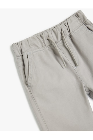 Koton Pamuklu Beli Bağlamalı Kargo Cepli Jogger Pantolon Gri 5skb40074tw Gri