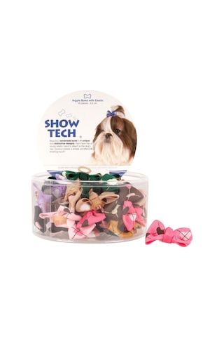 Show Tech Argyle Ekose Lastikli Kedi Köpek Tokası 50 Adetli Paket