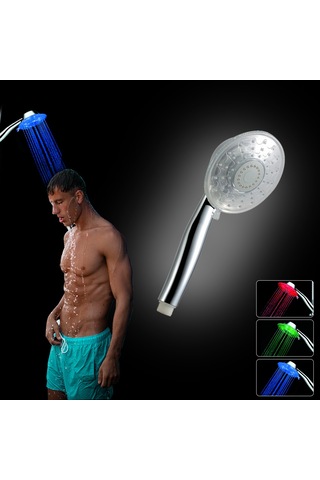 Lemestar Rgb Renkli Led Duş Başlığı, Su Akışı İle Çalışır, Sıcaklık Sensörlü Yeşil-mavi-kırmızı , Renkli Duş Deneyimi Diğer