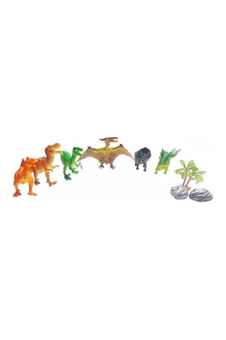 6'lı Gerçekçi Dinozor Figür Seti - Ağaç Ve Kaya Aksesuarlı Eğitici Oyuncak Dinozor Dünyası Hayvanlar