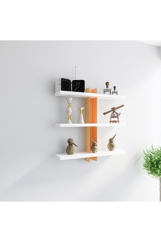 Duvar Rafı Mita Beyaz Turuncu