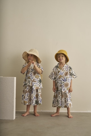 Ohlalakoala Cotton Flow Müslin Kimono Bermuda İkili Takım Beyaz