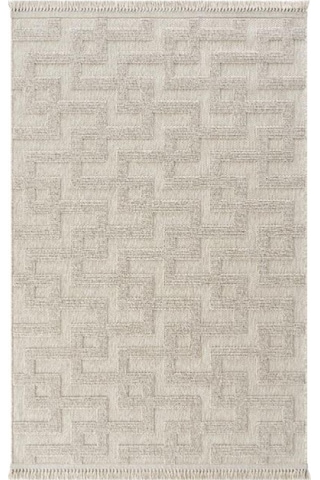 Çam Halı Enti Halı Togo 7510 Bej Geometrik Desenli Makine Halısı