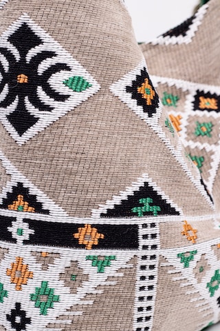 Fabric Craft Bag Omuz Çantası Jakar Dokuma Etnik Desen Gri Yeşil Gri - Yeşil