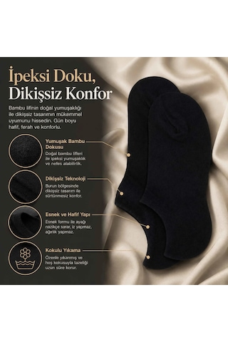 Çorap Giyim Erkek Bambu 12 Li Dikişsiz Babet Çorap Siyah Beyaz Gri Görünmez Sneaker Çorap Nefes Alan Yumuşak