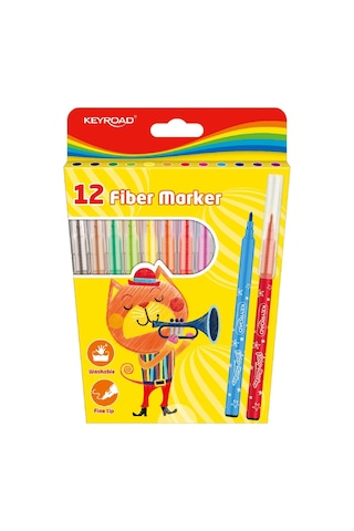Keyroad Yıkanabilir Keçeli Kalem 12 Renk (KR971587)