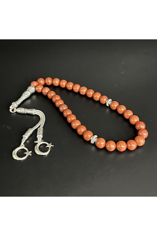 Yıldız Doğal Taş Kırmızı Jasper 8mm 33lük Doğal Taş Tesbih
