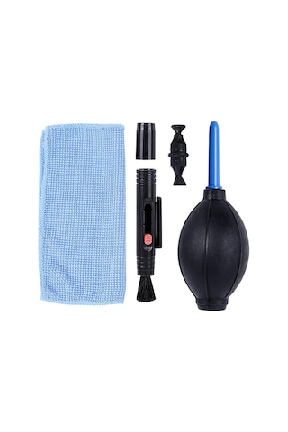 Dslr Lens Temizleme Bezi + Çift Karbon Kafa Temizleme Kalemi + Hava Üfleyici Kamera Lens Temizleme Kiti