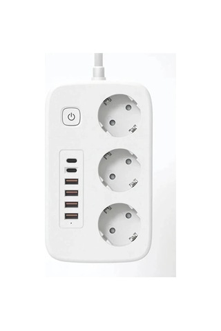 Akım Korumalı Priz Ve Masaüstü Şarj İstasyonu Kablosuz 3 Priz, 4 Usb, 2 Type-c Girişli 2 Metre Diğer