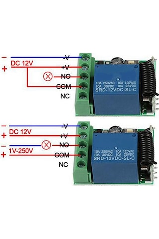Xiaaokeji Dc 12v Tek Kanallı Röle + 2 Uzaktan Kumanda Vericisi Dıy Kiti
