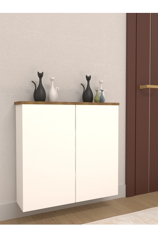 Modern Kapaklı Dresuar Ahşap - Beyaz