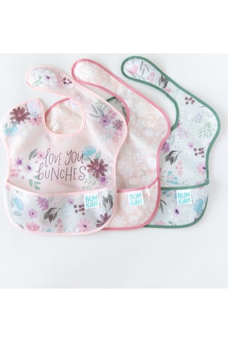 Bumkins Superbib Önlük 3'lü Paket - Love You Bunches Çok Renkli
