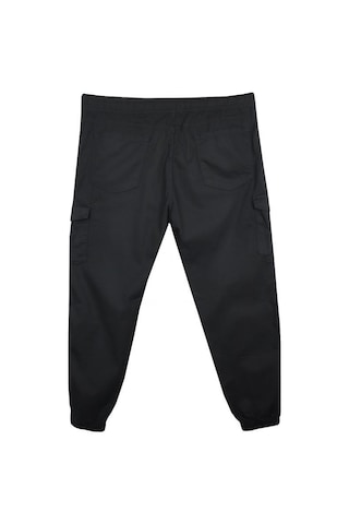 Kargo Cepli Büyük Beden Likralı Jogger Pantolon Siyah