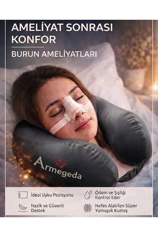Kalpli Armegeda Visco Seyahat Yastığı 212 Özel 14 Şubat Serisi Mor Antrasit