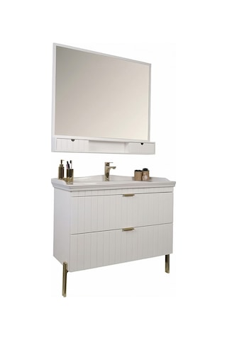 Kobos Noble 100 Cm Banyo Dolabı Seti Bianco Beyaz