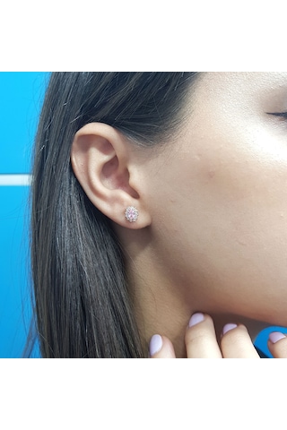 Lova Pırlantalı Oval Morganit Anturaj Küpe - 3070018