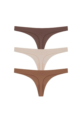 Lazer Kesim Kadın Tanga Külot 3'lü Paket-3 Renkli-4 Çok Renkli