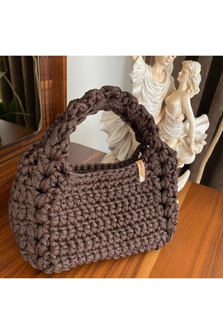 kahverengi Yazlık Mini Kadın El Çantası Kahverengi